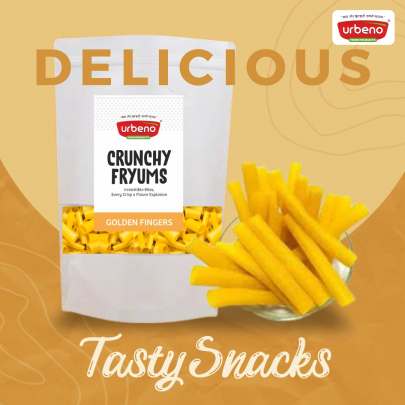 Urbeno Crunchy Fryums Golden Fingers (200gm) Snacks & Fryums
